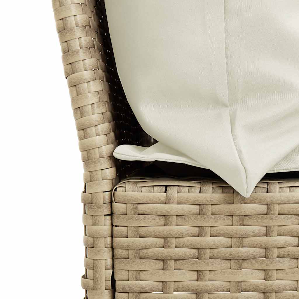 Set da Pranzo da Giardino 4 pz con Cuscini Beige in Polyrattan | homemem39
