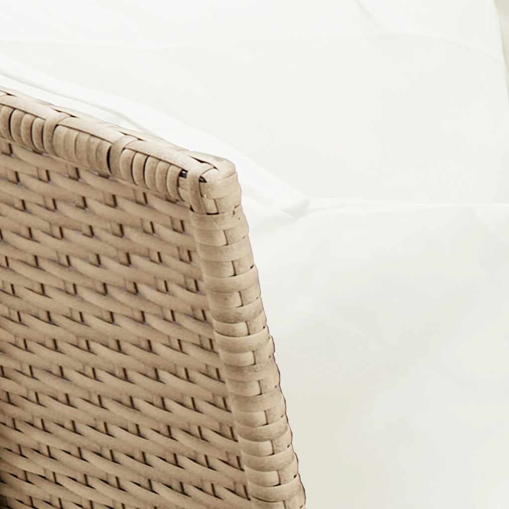 Set da Pranzo da Giardino 4 pz con Cuscini Beige in Polyrattan | homemem39