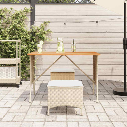 Set da Pranzo da Giardino 3 pz con Cuscini Beige in Polyrattan | homemem39