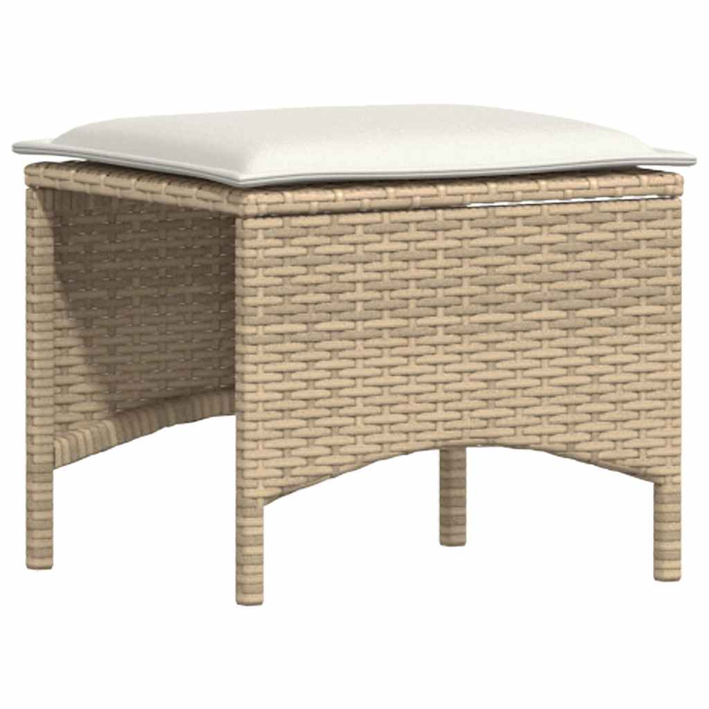 Set da Pranzo da Giardino 3 pz con Cuscini Beige in Polyrattan | homemem39