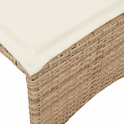 Set da Pranzo da Giardino 3 pz con Cuscini Beige in Polyrattan | homemem39