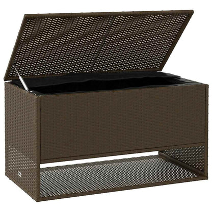 Scatola per Cuscini da Esterno Marrone 100x55x55,5cm Polyrattan - homemem39