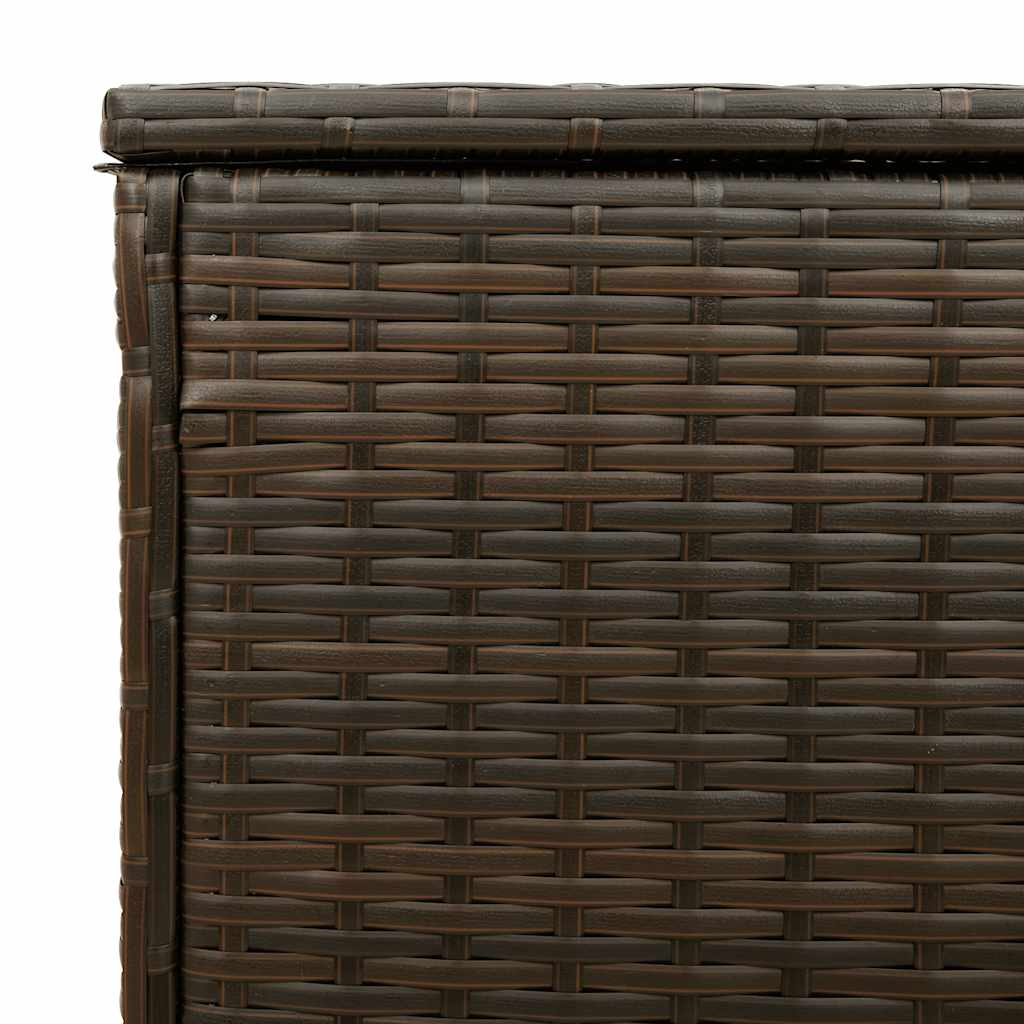 Scatola per Cuscini da Esterno Marrone 100x55x55,5cm Polyrattan