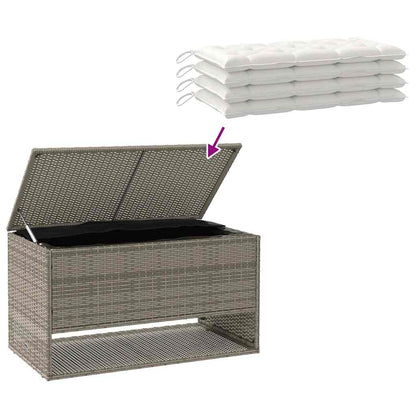 Scatola per Cuscini da Esterno Grigio 100x55x55,5 cm Polyrattan - homemem39