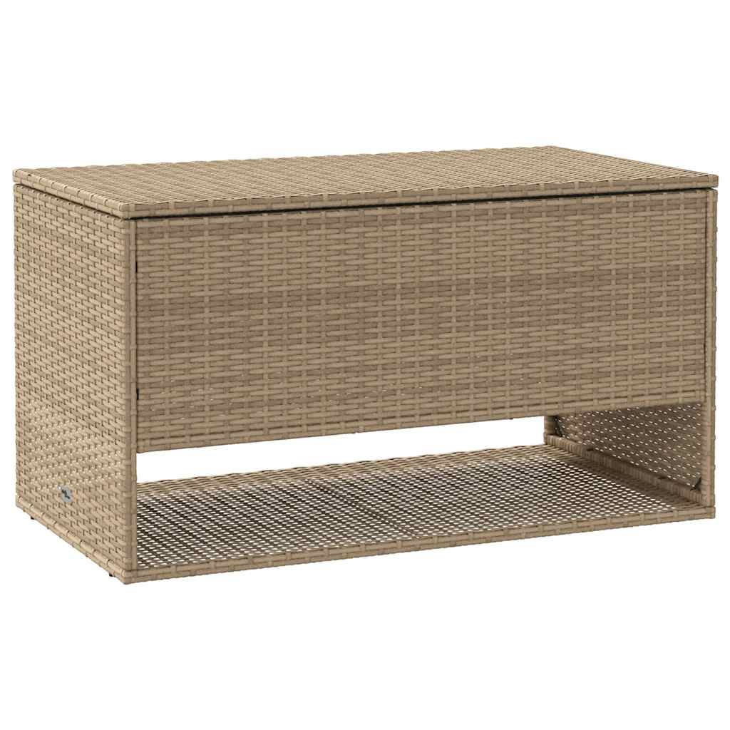 Scatola per Cuscini da Esterno Beige 100x55x55,5 cm Polyrattan