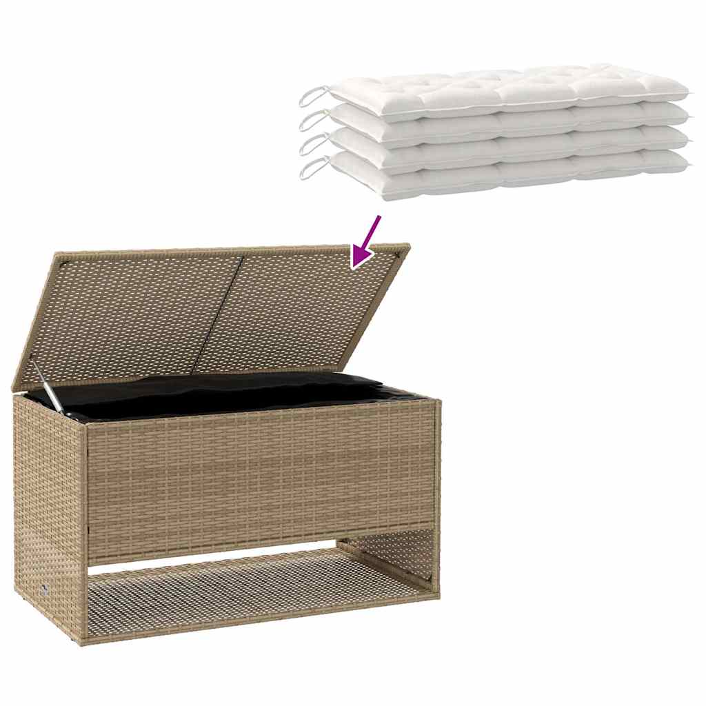 Scatola per Cuscini da Esterno Beige 100x55x55,5 cm Polyrattan - homemem39