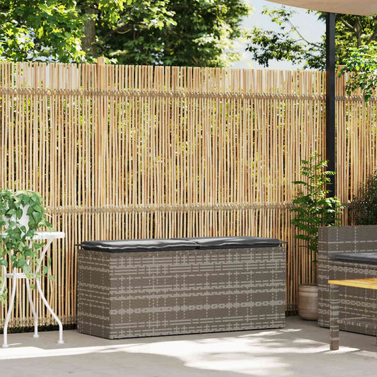 Panca da Giardino con Cuscino Grigio 110x40x44 cm in Polyrattan - homemem39