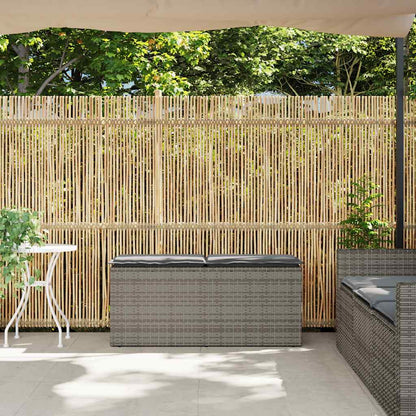 Panca da Giardino con Cuscino Grigio 110x40x44 cm in Polyrattan - homemem39