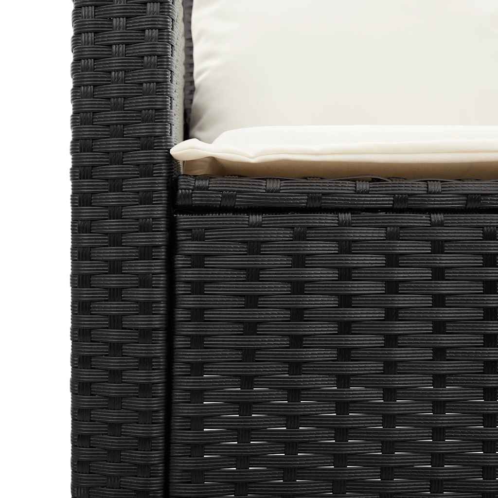 Set Divani da Giardino 5 pz con Cuscini in Polyrattan Nero | homemem39