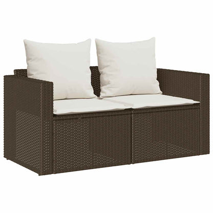 Set Divano da Giardino 5 pz con Cuscini Marrone in Polyrattan | homemem39