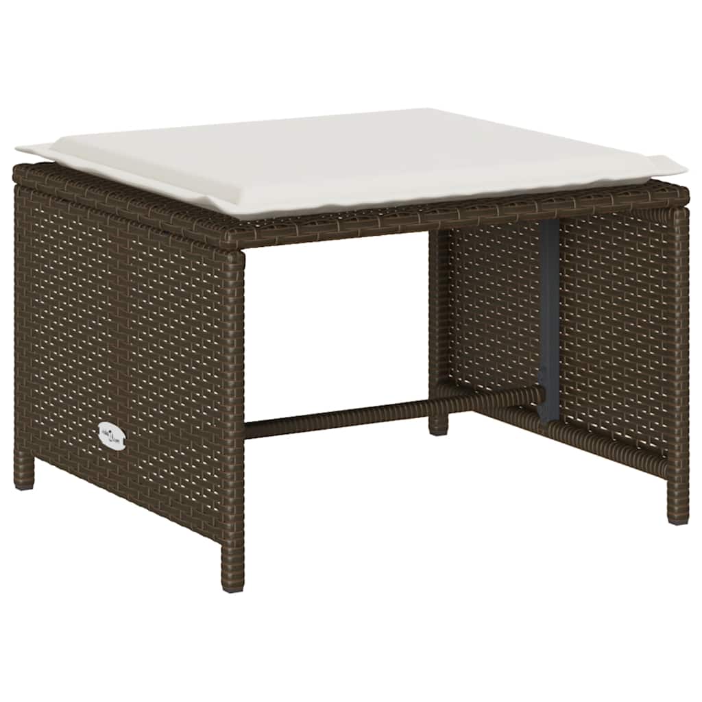 Set Divano da Giardino 5 pz con Cuscini Marrone in Polyrattan | homemem39