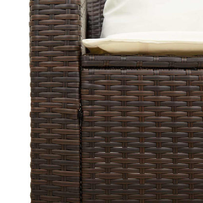 Set Divano da Giardino 5 pz con Cuscini Marrone in Polyrattan | homemem39