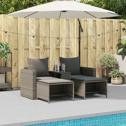 Set Divano da Giardino 5 pz con Cuscini in Polyrattan