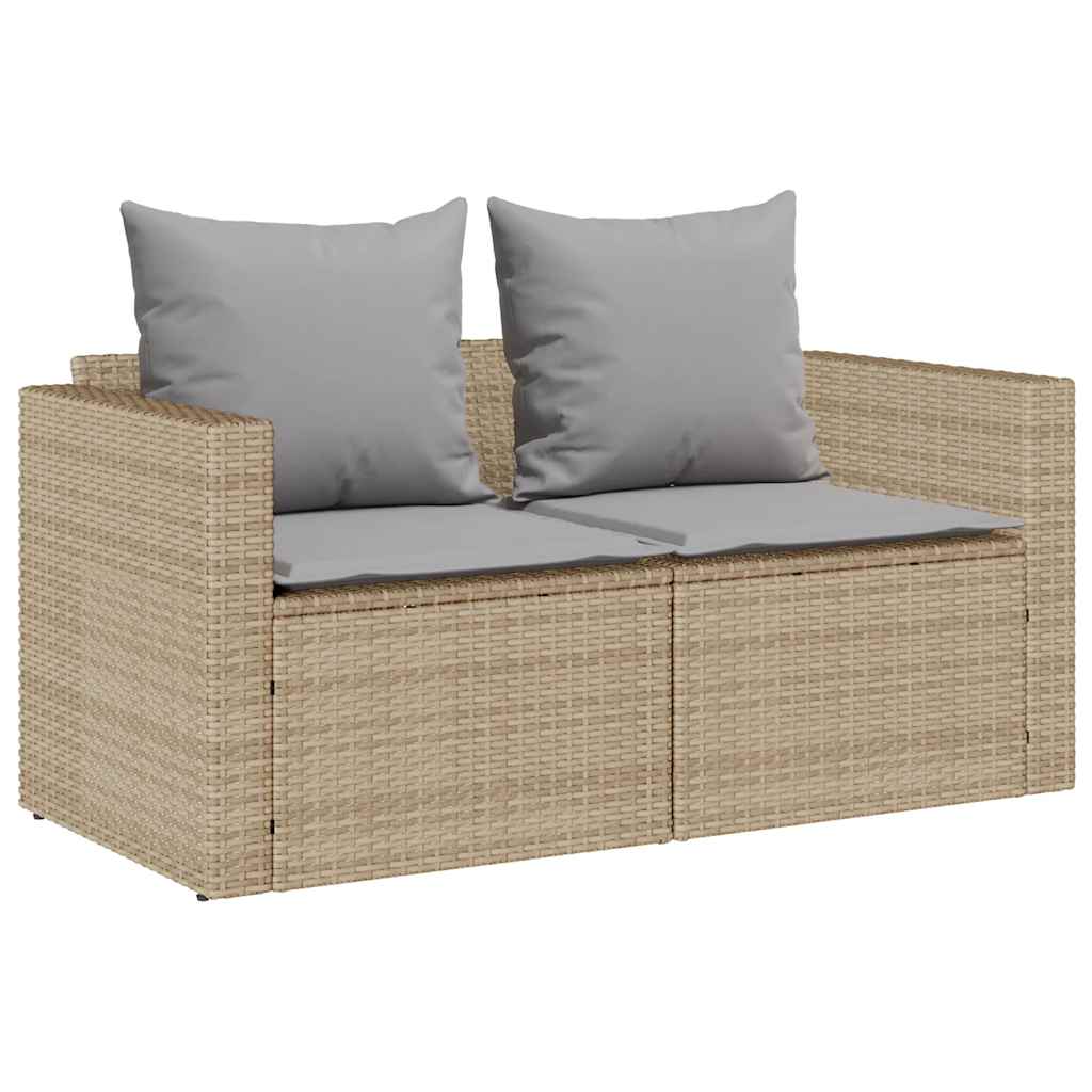 Set Divano da Giardino 5 pz con Cuscini Beige in Polyrattan | homemem39