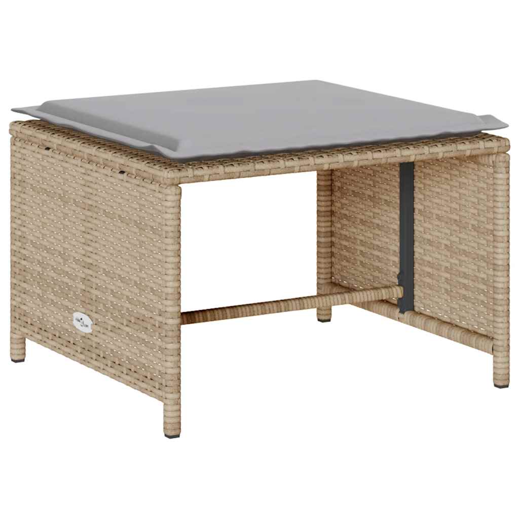 Set Divano da Giardino 5 pz con Cuscini Beige in Polyrattan | homemem39
