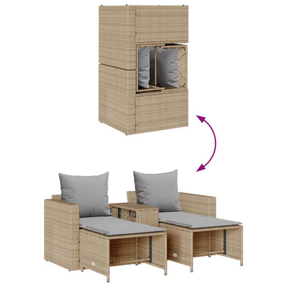 Set Divano da Giardino 5 pz con Cuscini Beige in Polyrattan | homemem39