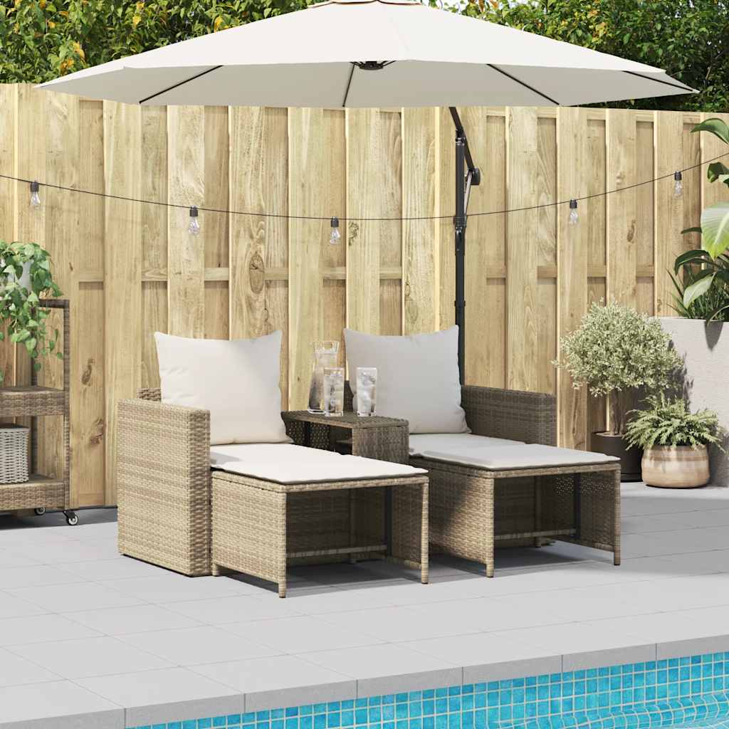 Set Divano da Giardino 5 pz con Cuscini Beige in Polyrattan | homemem39