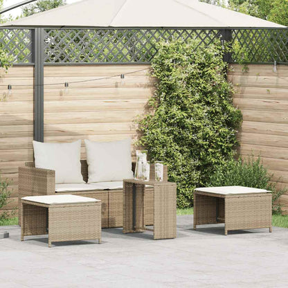 Set Divano da Giardino 5 pz con Cuscini Beige in Polyrattan | homemem39
