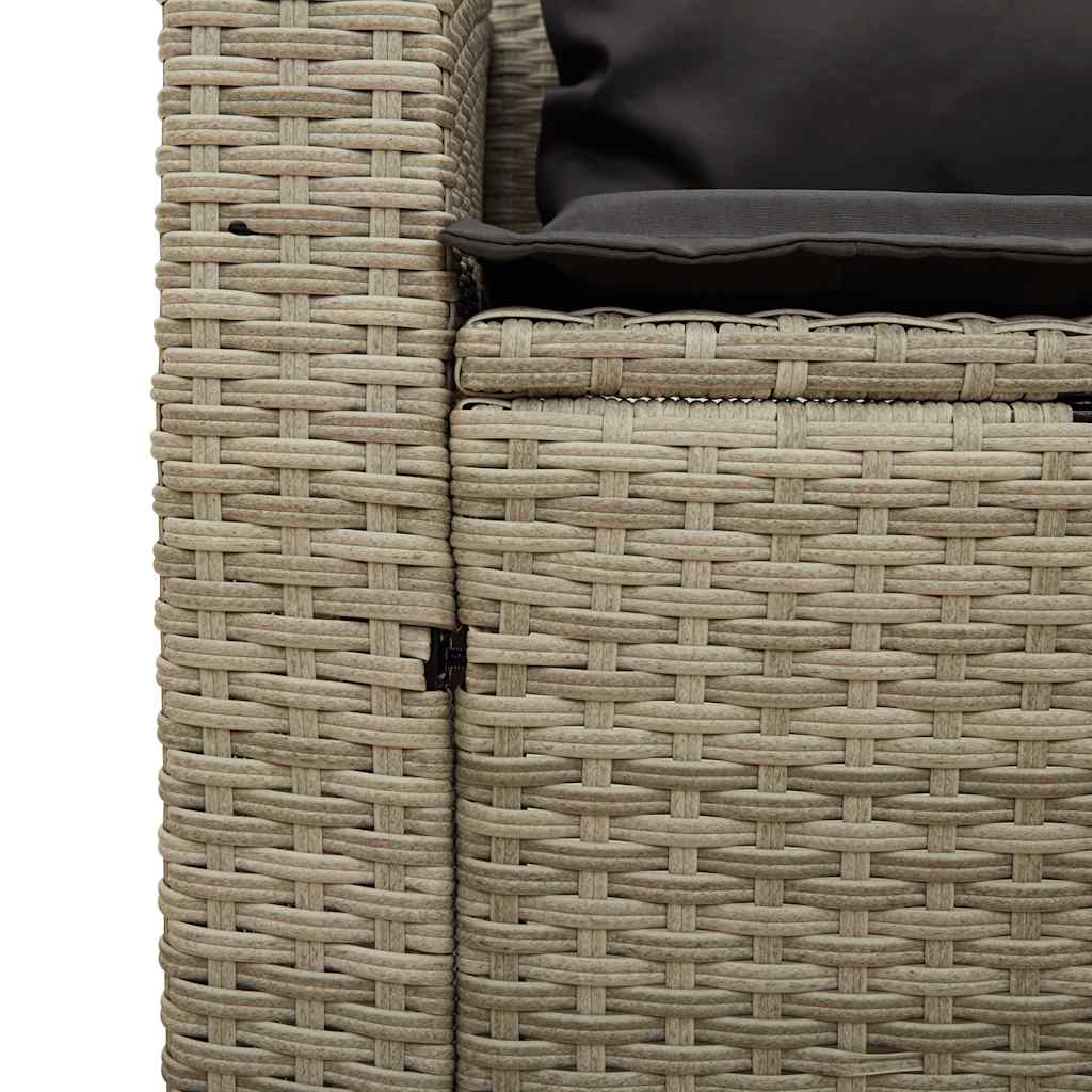 Set Divano da Giardino 5pz con Cuscini Grigio Chiaro Polyrattan | homemem39