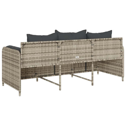 Divano da Giardino con Cuscini 3 Posti Polyrattan
