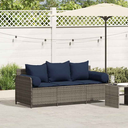 Divano da Giardino con Cuscini 3 Posti Polyrattan