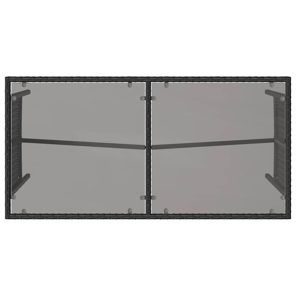 Set da Pranzo da Giardino 3 pz con Cuscini Nero in Polyrattan | homemem39