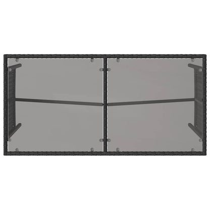 Set da Pranzo da Giardino 3 pz con Cuscini Nero in Polyrattan | homemem39