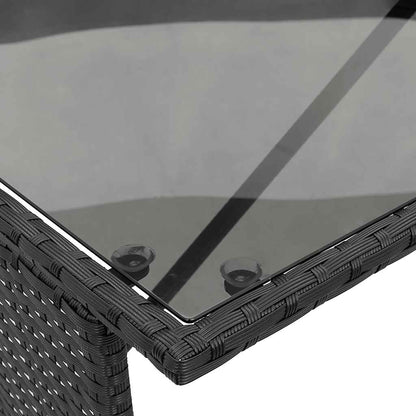 Set da Pranzo da Giardino 3 pz con Cuscini Nero in Polyrattan | homemem39