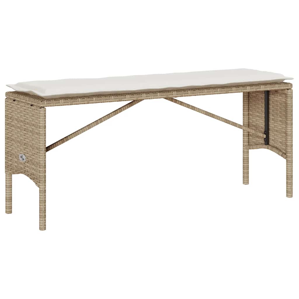 Set da Pranzo da Giardino 3 pz con Cuscini Beige in Polyrattan | homemem39