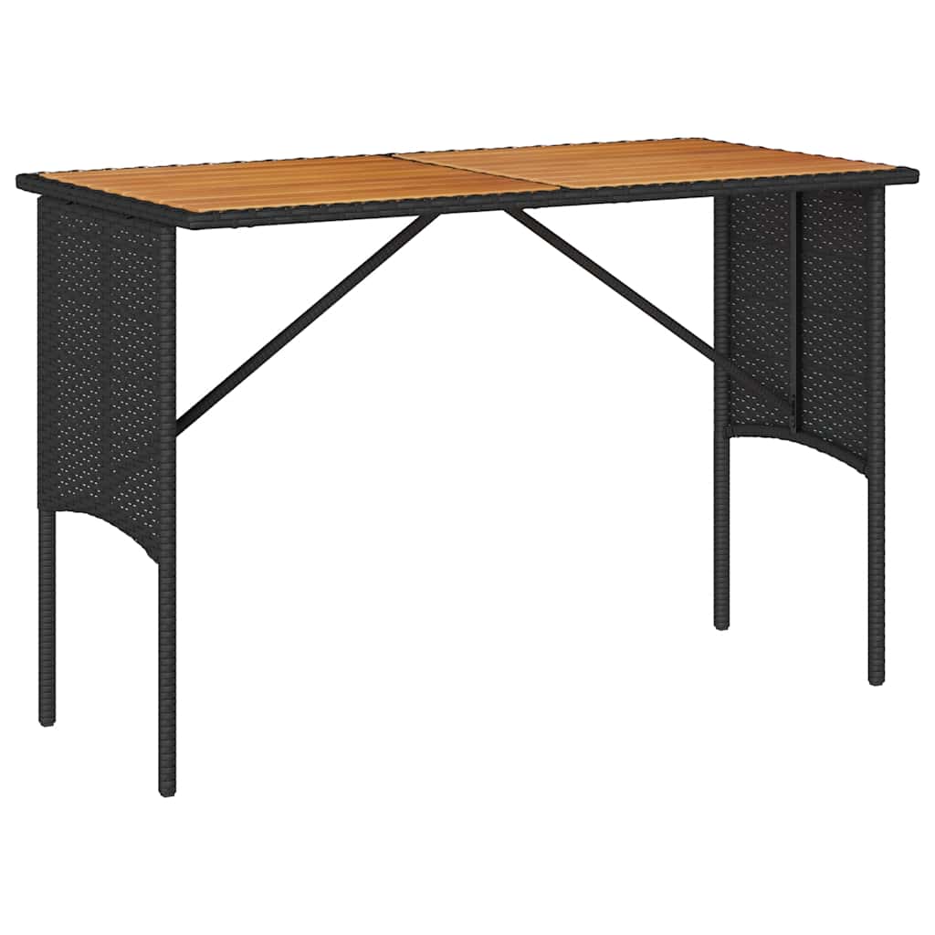 Set da Pranzo da Giardino 3 pz con Cuscini Nero in Polyrattan