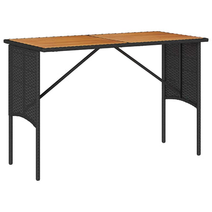 Set da Pranzo da Giardino 3 pz con Cuscini Nero in Polyrattan