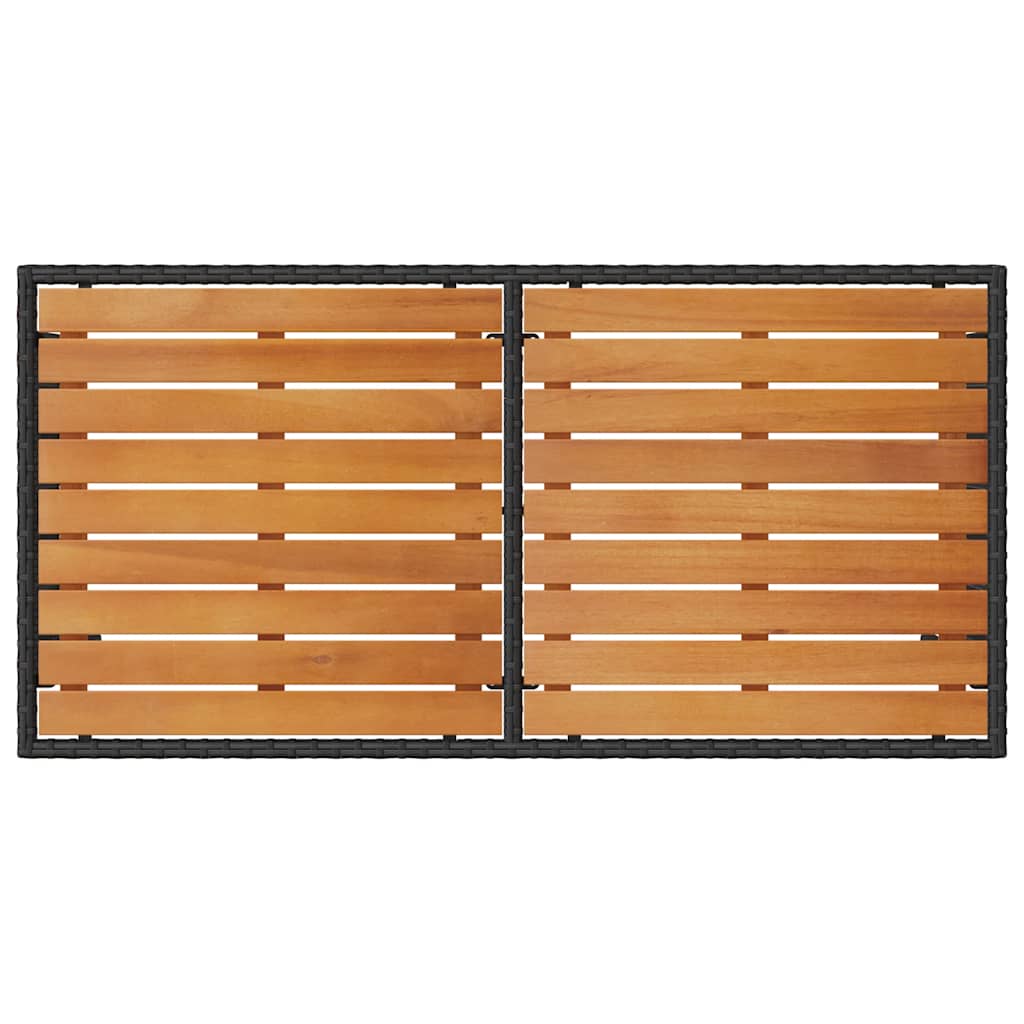 Set da Pranzo da Giardino 3 pz con Cuscini Nero in Polyrattan
