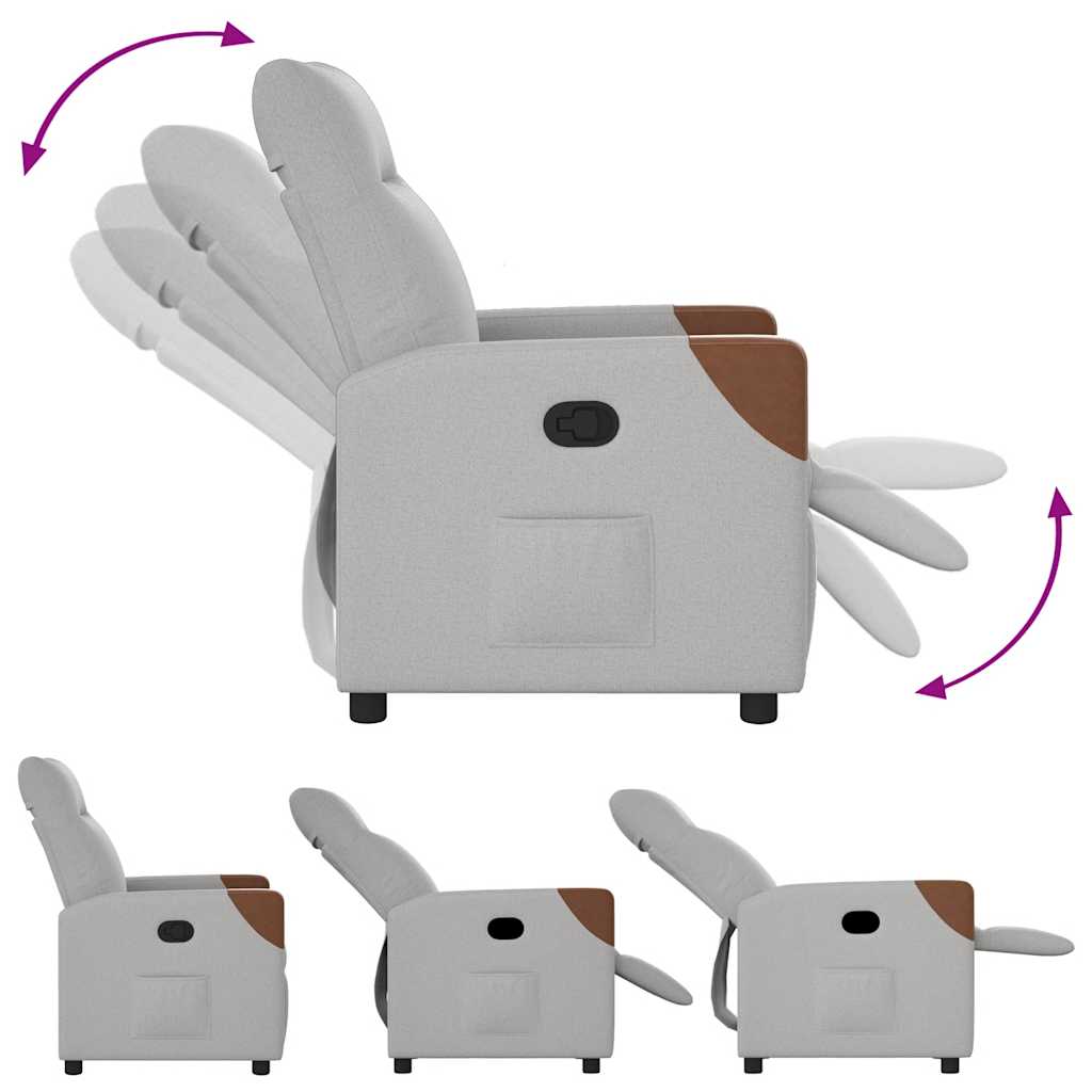 Poltrona Reclinabile in Tessuto Grigio Nuvola - homemem39