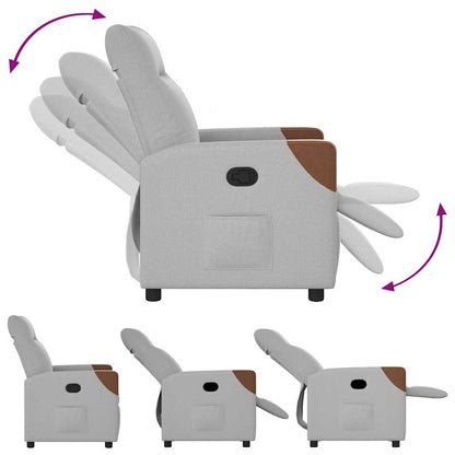 Poltrona Reclinabile in Tessuto Grigio Nuvola - homemem39