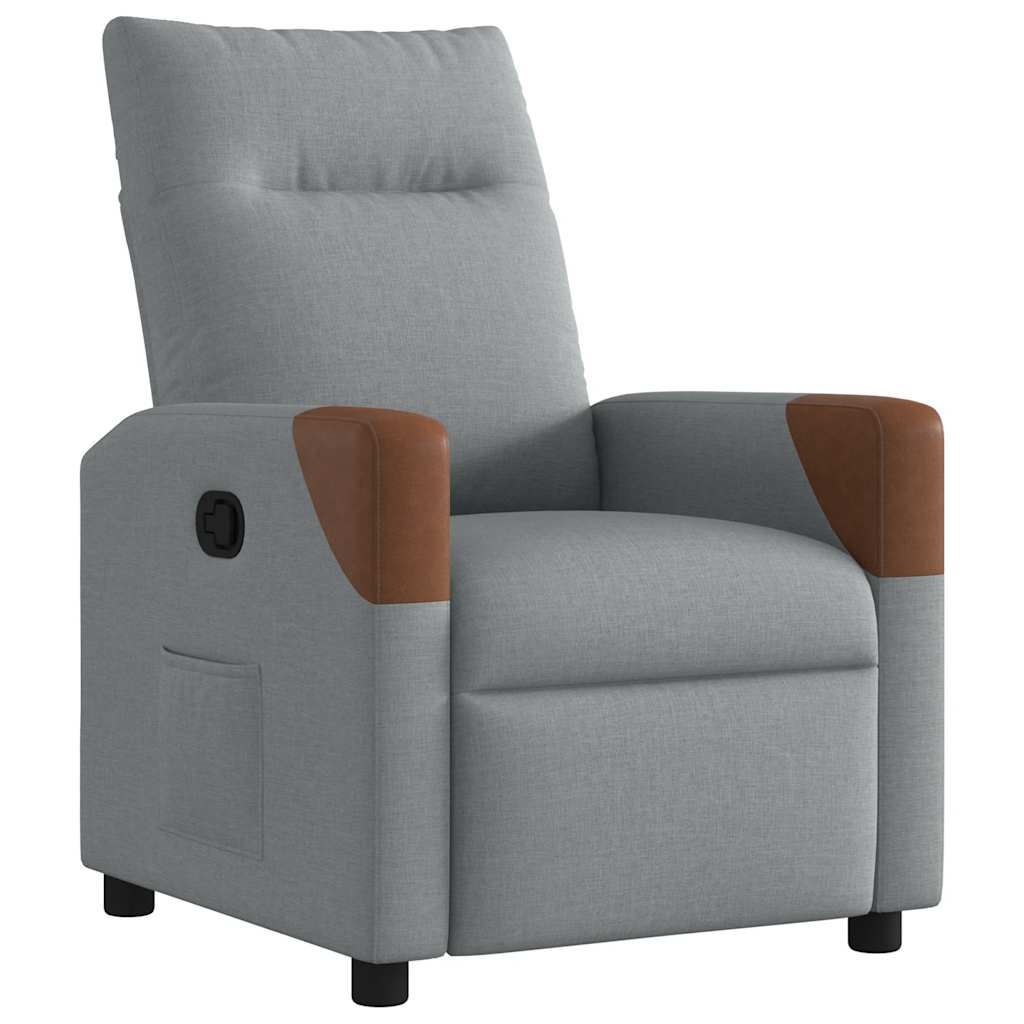 Poltrona Reclinabile in Tessuto Grigio Chiaro | homemem39