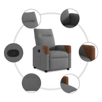 Poltrona reclinabile in tessuto grigio scuro | homemem39