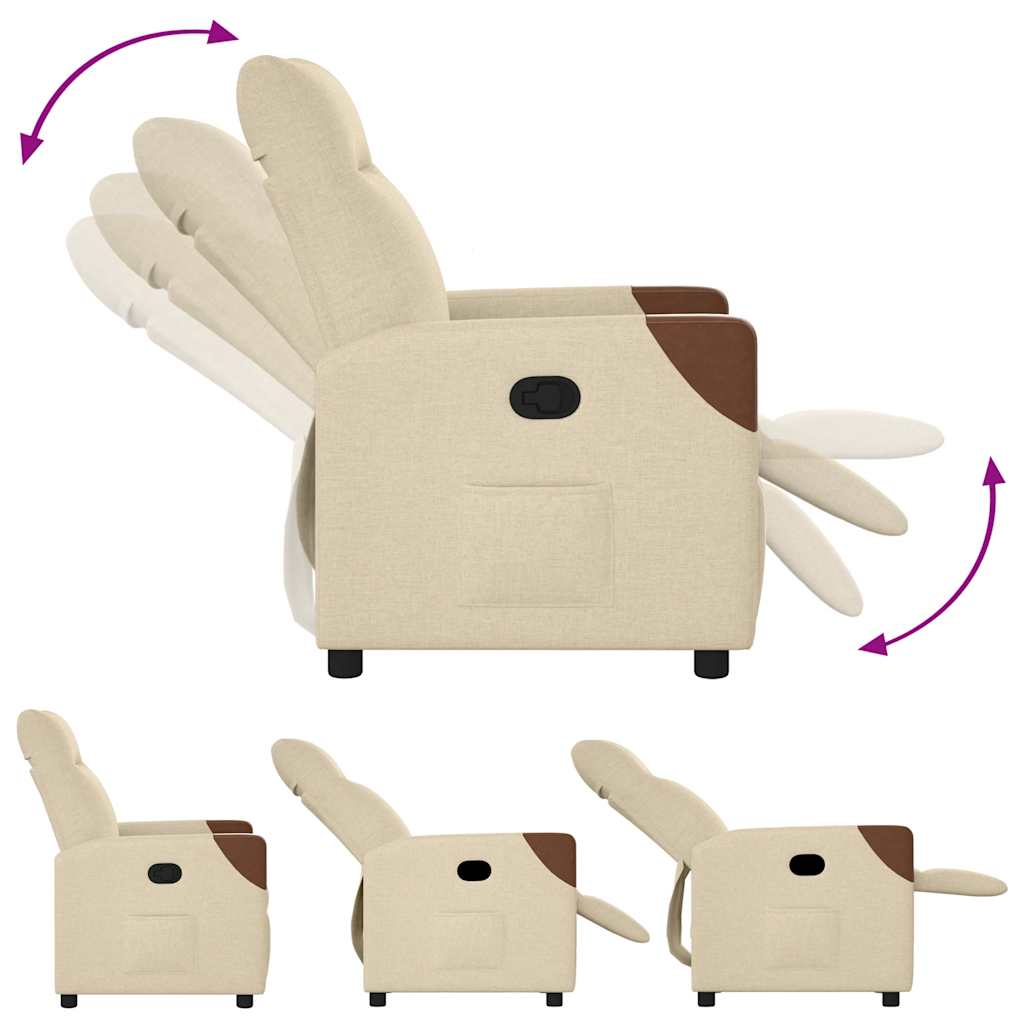 Poltrona Reclinabile in Tessuto Crema - homemem39