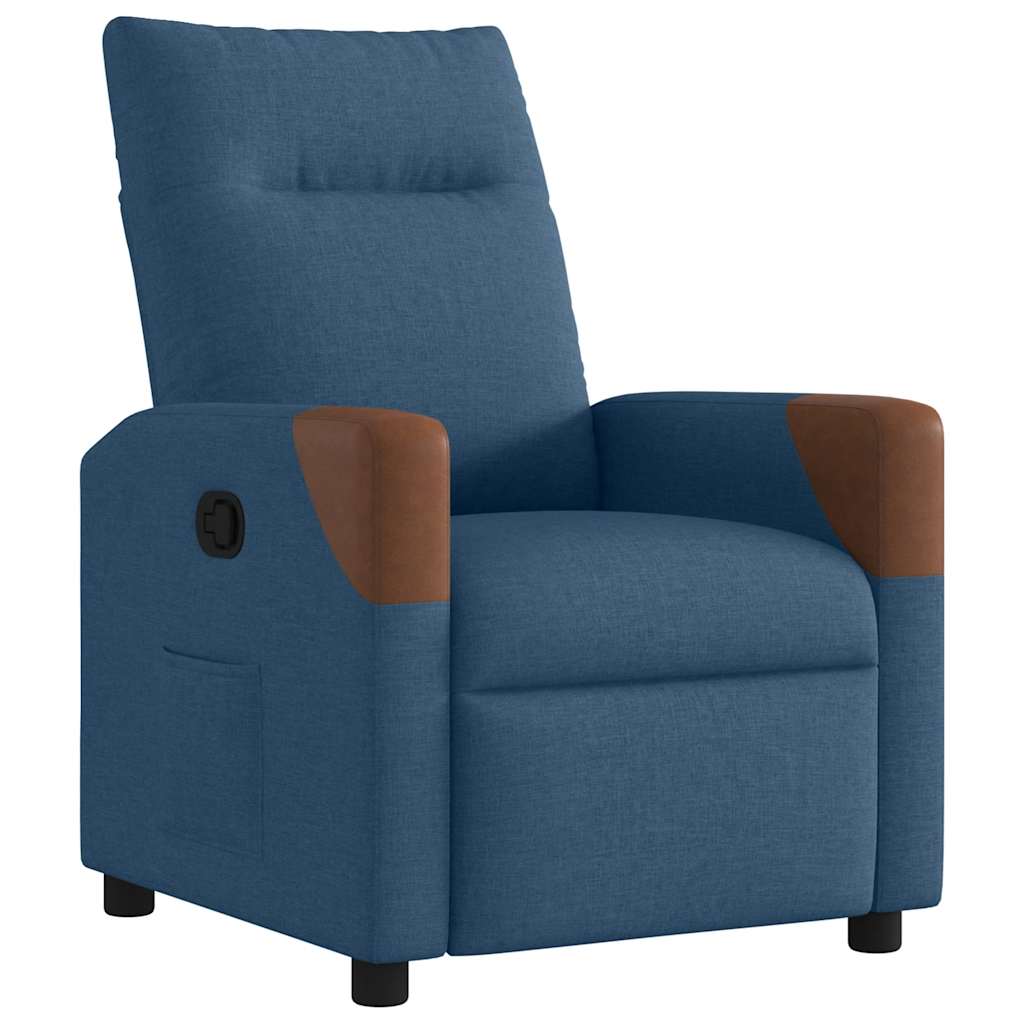 Poltrona Reclinabile Blu in Tessuto