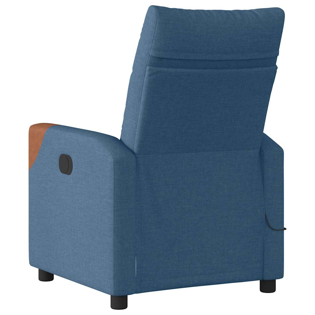 Poltrona Massaggiante Reclinabile Blu in Tessuto