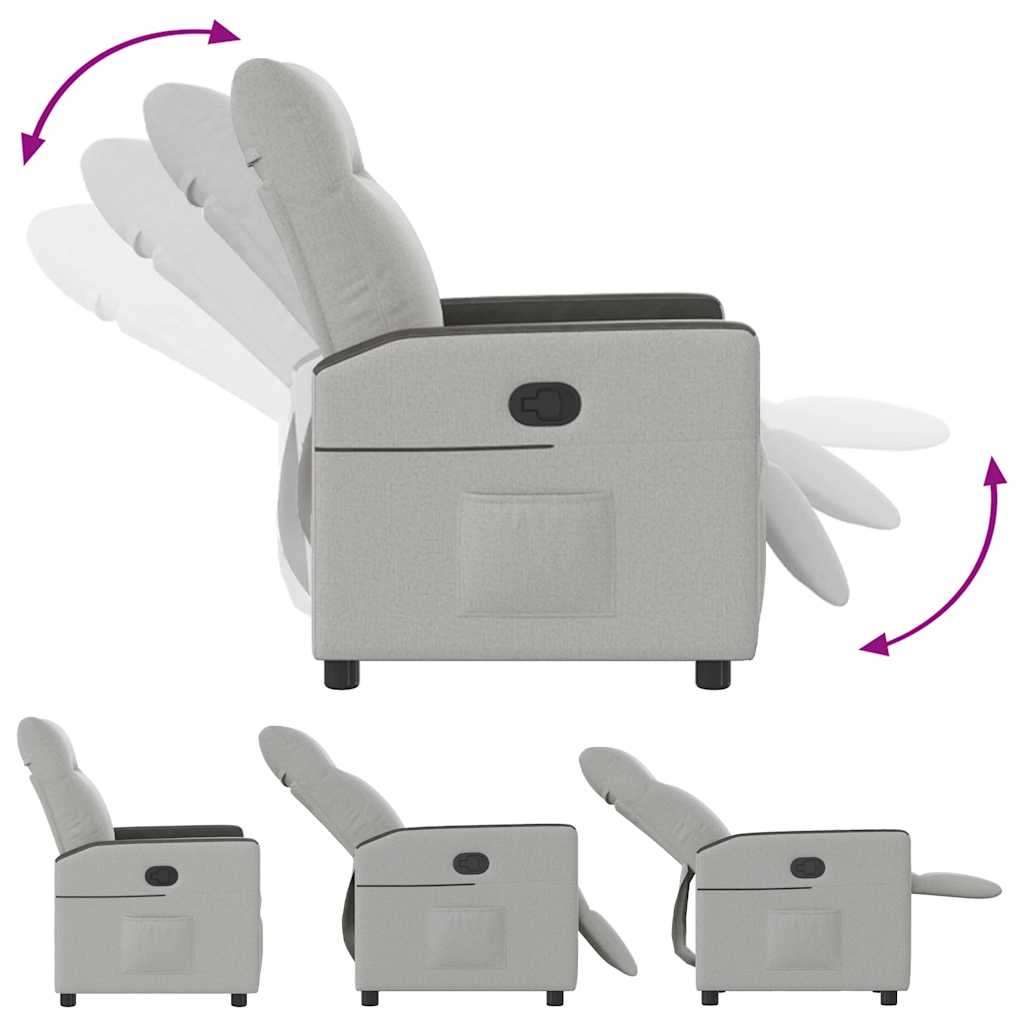 Poltrona Reclinabile in Tessuto Grigio Nuvola - homemem39