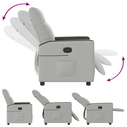 Poltrona Reclinabile in Tessuto Grigio Nuvola - homemem39