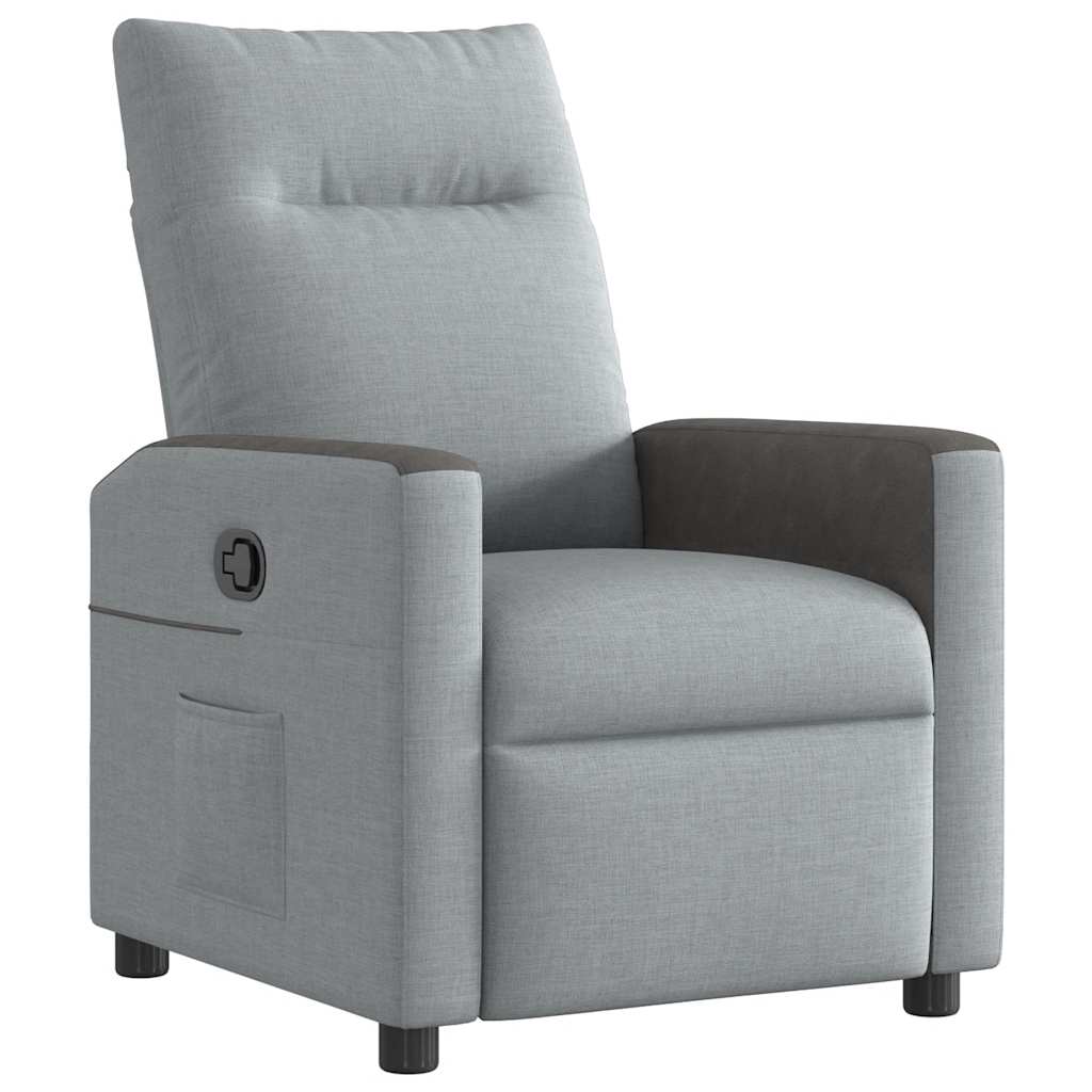 Poltrona Reclinabile in Tessuto Grigio Chiaro | homemem39