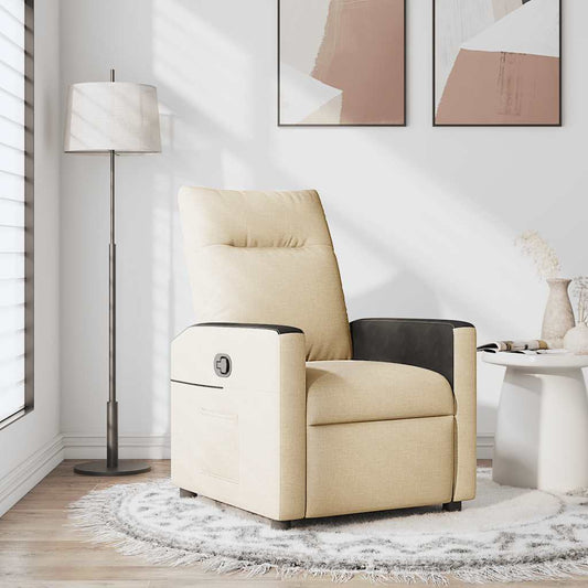 Poltrona Reclinabile in Tessuto Crema - homemem39