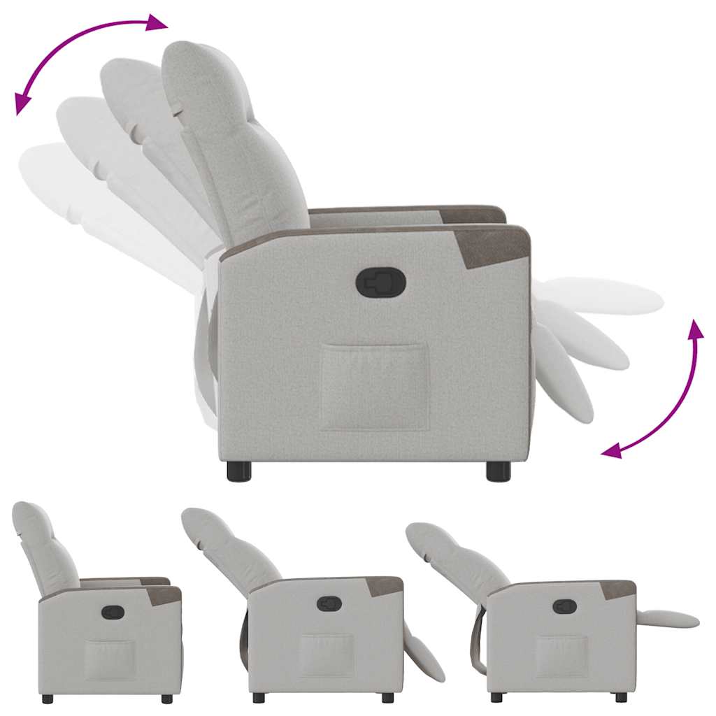 Poltrona Reclinabile in Tessuto Grigio Nuvola - homemem39