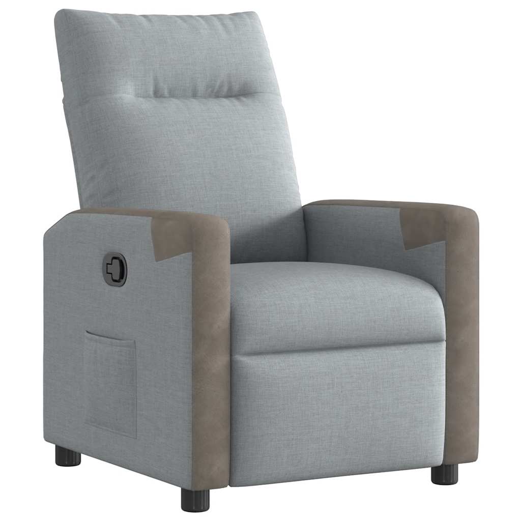 Poltrona Reclinabile in Tessuto Grigio Chiaro | homemem39