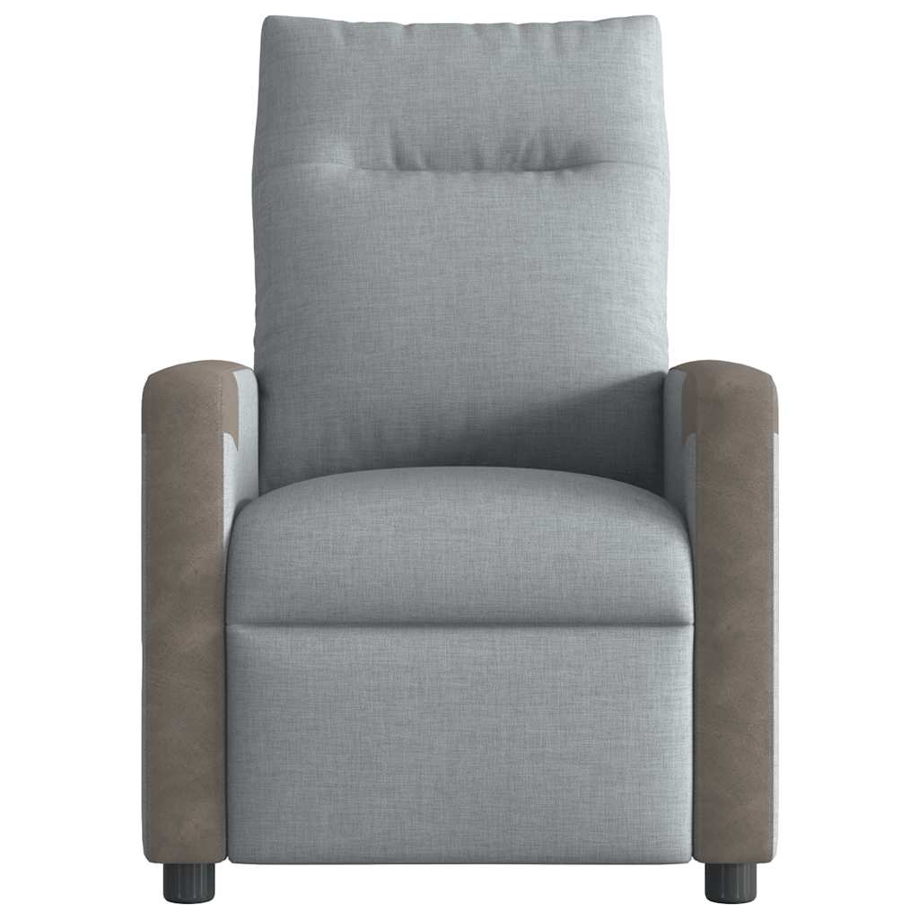 Poltrona Reclinabile in Tessuto Grigio Chiaro | homemem39