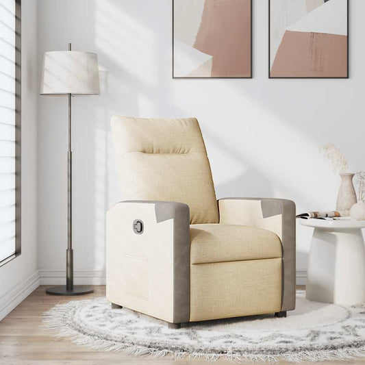 Poltrona Reclinabile in Tessuto Crema | homemem39