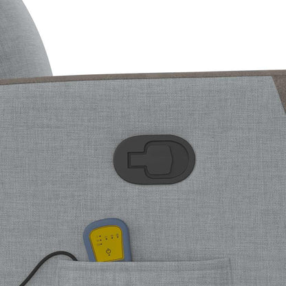 Poltrona Massaggiante Reclinabile Grigio Chiaro in Tessuto - homemem39