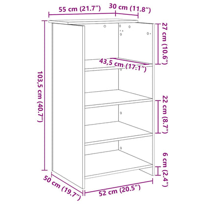 Banco Reception Grigio Sonoma 55x50x103,5 cm Legno Multistrato - homemem39