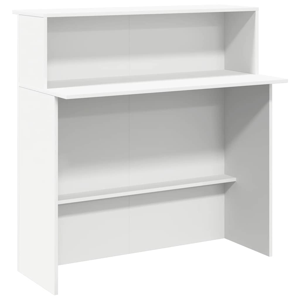 Scrivania per Reception Bianca 100x50x103,5 cm in Legno Massello